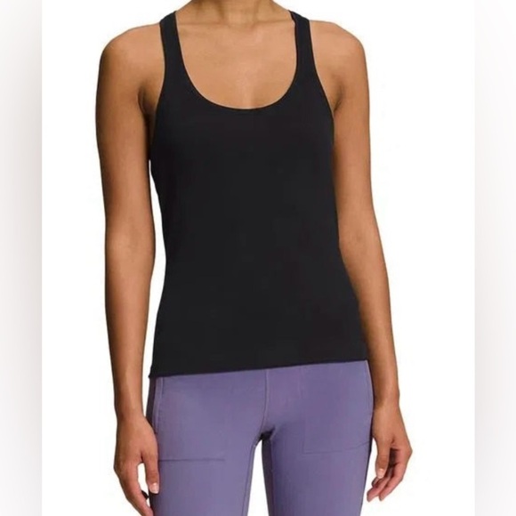 NWT The North Face Black Active Ribbed Stretch Racerback Tank L Yoga Running Gym - Picture 2 of 9